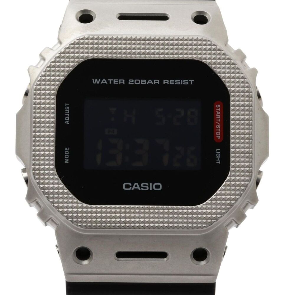 CASIO G-SHOCK DIGITAL 5600 SERIES GM-5600M-1JF Black Silver Resin/Stainless S...